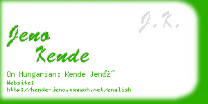 jeno kende business card